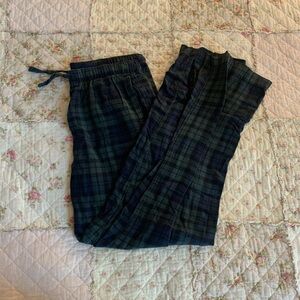 gap dark green and blue gingham pajama pants